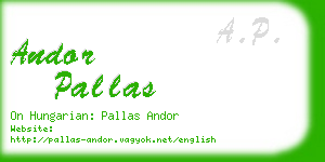 andor pallas business card